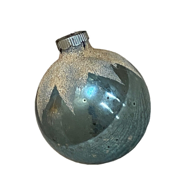 Vintage SHINY BRITE Mercury Glass Christmas Tree Ornament Frosted Bulb - Picture 1 of 6